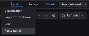 Paste an SLO panel into another dashboard
