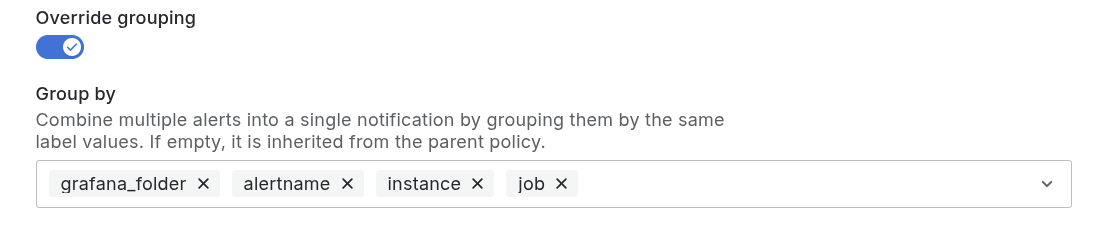 Alert notification policy grouping