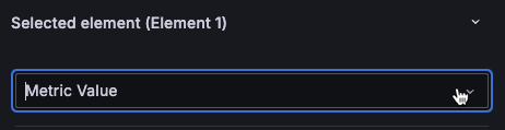 Cursor on the element type selection drop-down