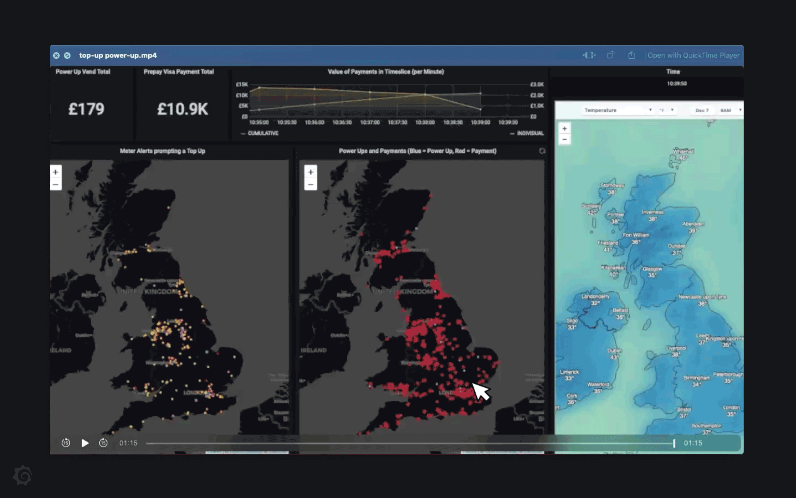 Utilita&rsquo;s dashboard highlighting real-time power outages for their customers